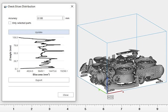 Parts nested tightly in the bottom of a box