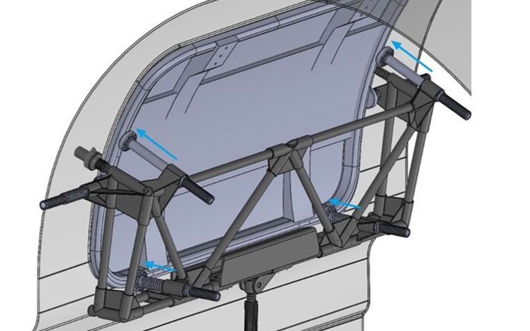 3D design of the lifeboat door mechanism