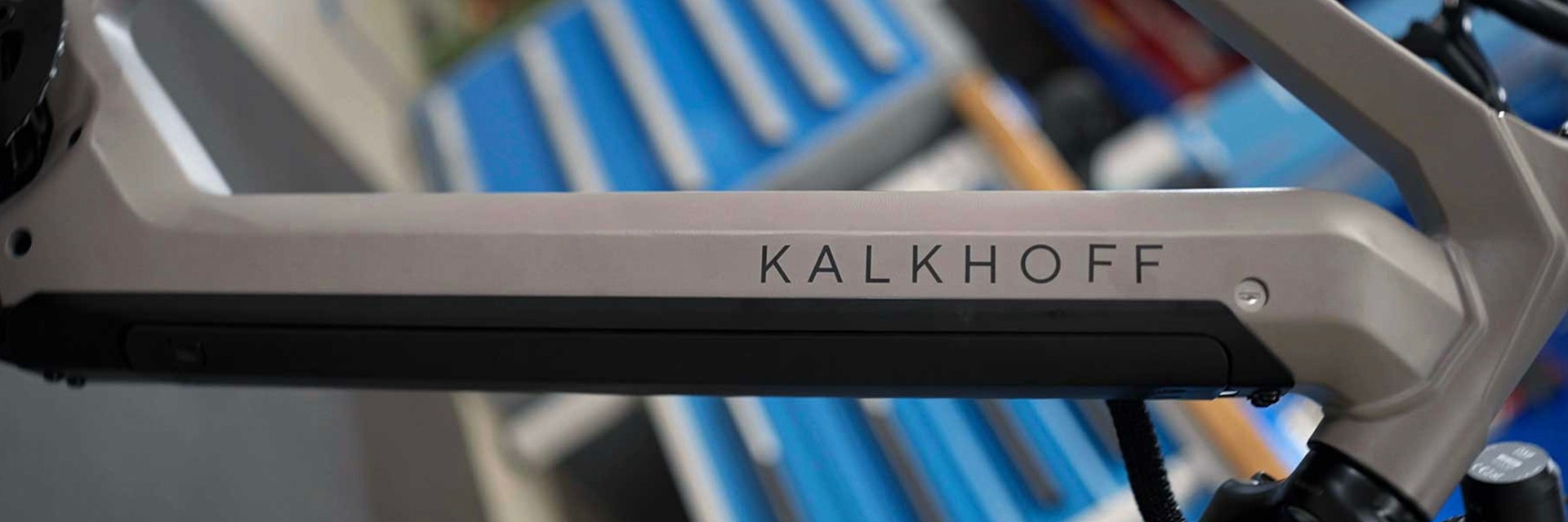 Metal 3D-printed bike frame with the name Kalkhoff on it