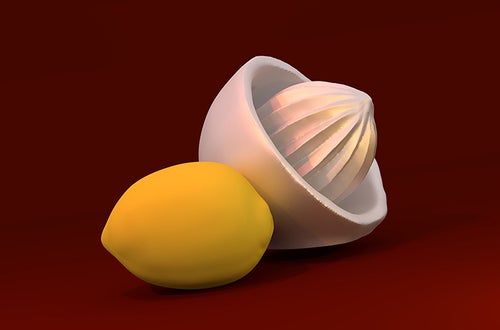 Zitrone Saft Zitronenpresse Gutenberg 3D Zitrone Saft Zitronenpresse Gutenberg 3D