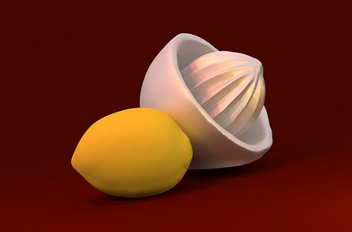 Zitrone Saft Zitronenpresse Gutenberg 3D Zitrone Saft Zitronenpresse Gutenberg 3D