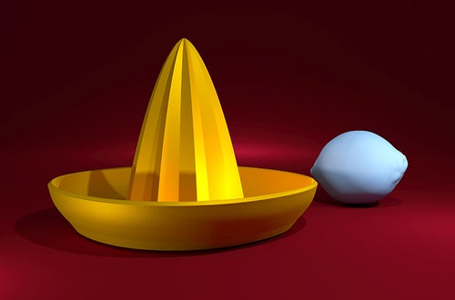 Zitrone Saft Zitronenpresse Gutenberg 3D Zitrone Saft Zitronenpresse Gutenberg 3D