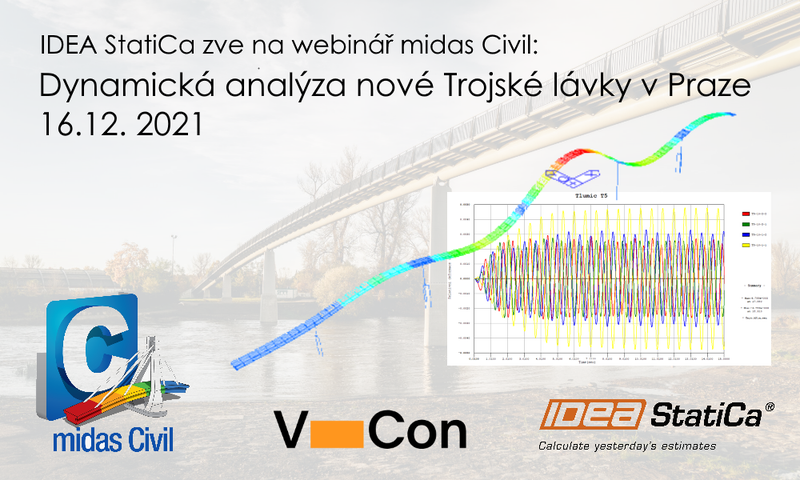 Dynamická analýza nové Trojské lávky v Praze