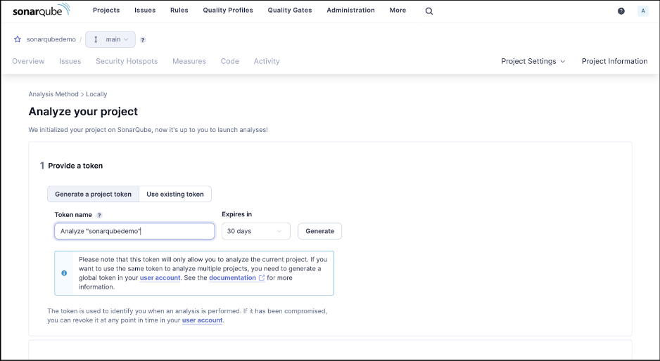 sonarqube analyze your project