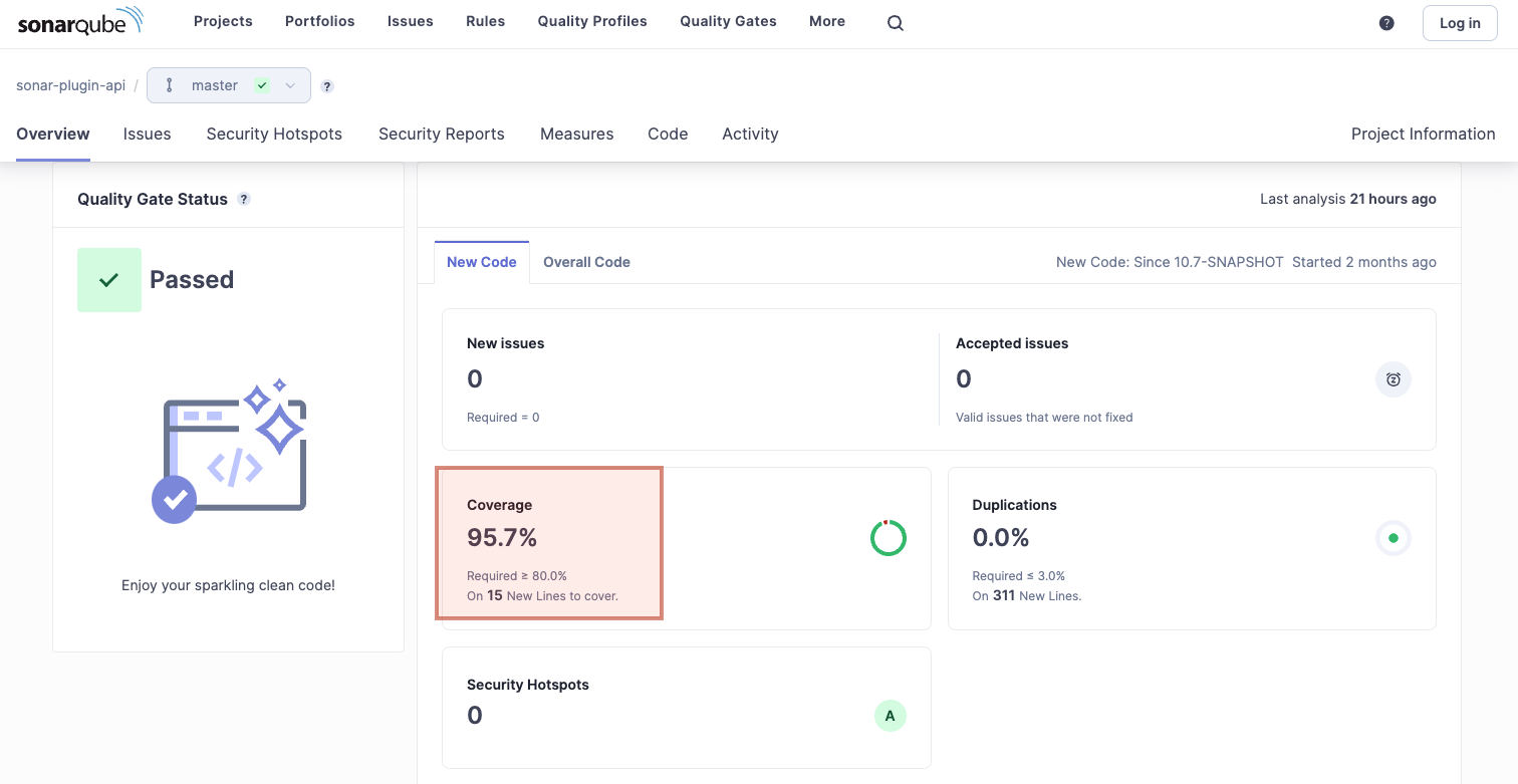 sonarqube code coverage overview