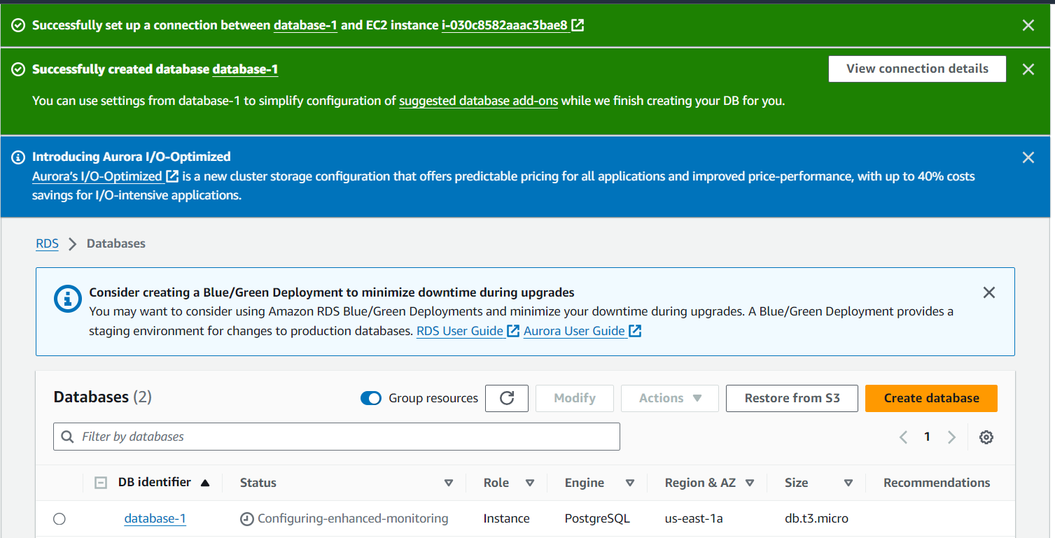 Set up an Amazon Aurora database