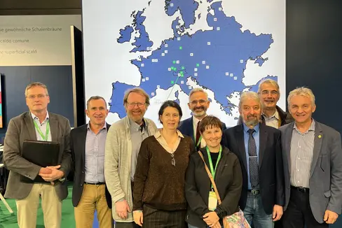 Abb. 1: Vertreter des EUFRIN-Netzwerks während des Treffens auf der Messe Interpoma © Versuchszentrum Laimburg