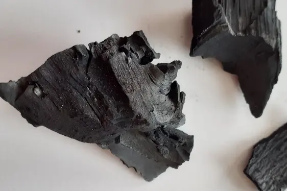 Fig. 2: Biochar in agricoltura - un prodotto ottenuto dalla pirolisi della biomassa vegetale.: © Laimburg Research Centre