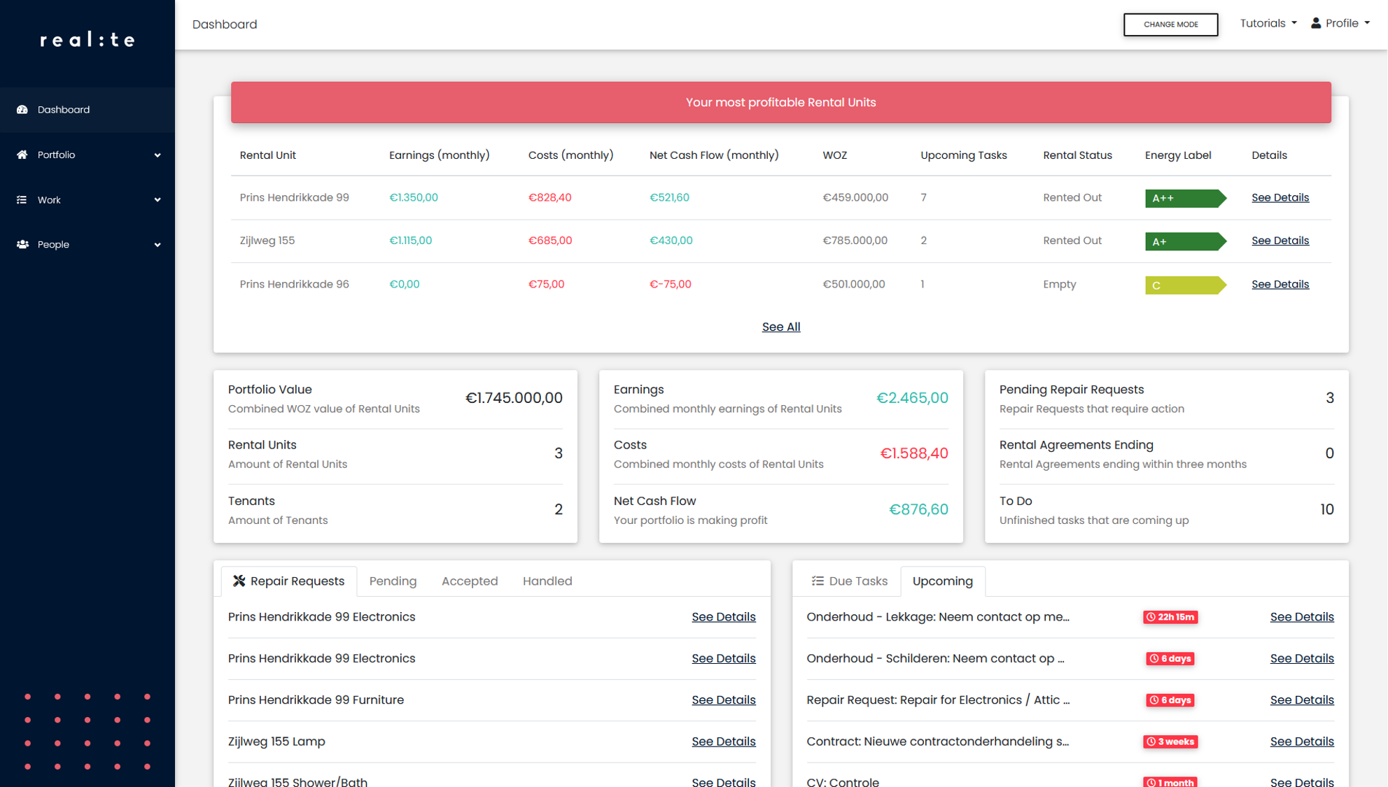 Realite Dashboard