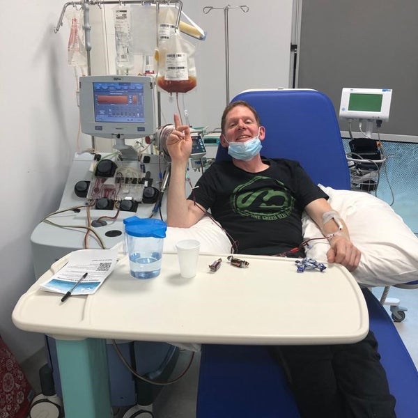 Peter donating his stem cells 
