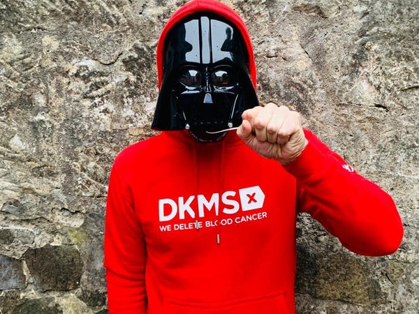  DKMS staff member role-playing Darth Vader