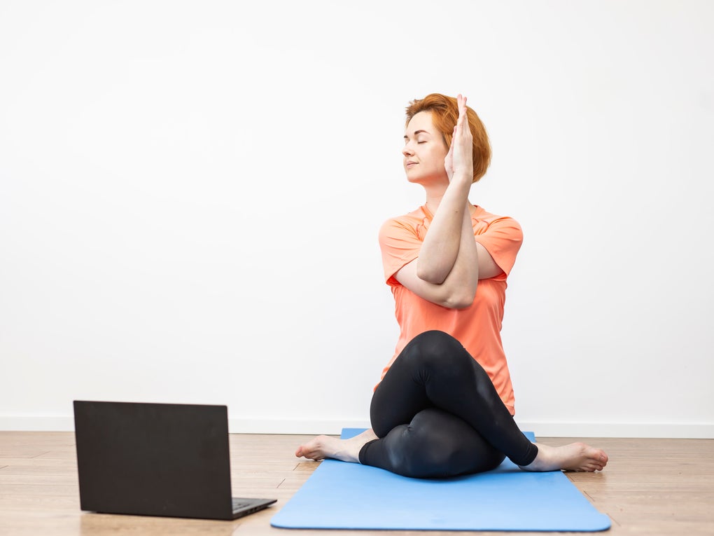 Lady doing yoga Lady doing yoga