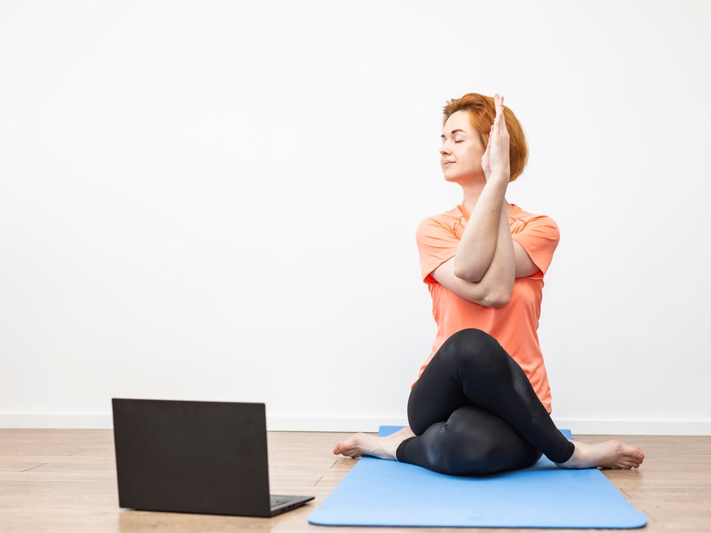 Lady doing yoga Lady doing yoga