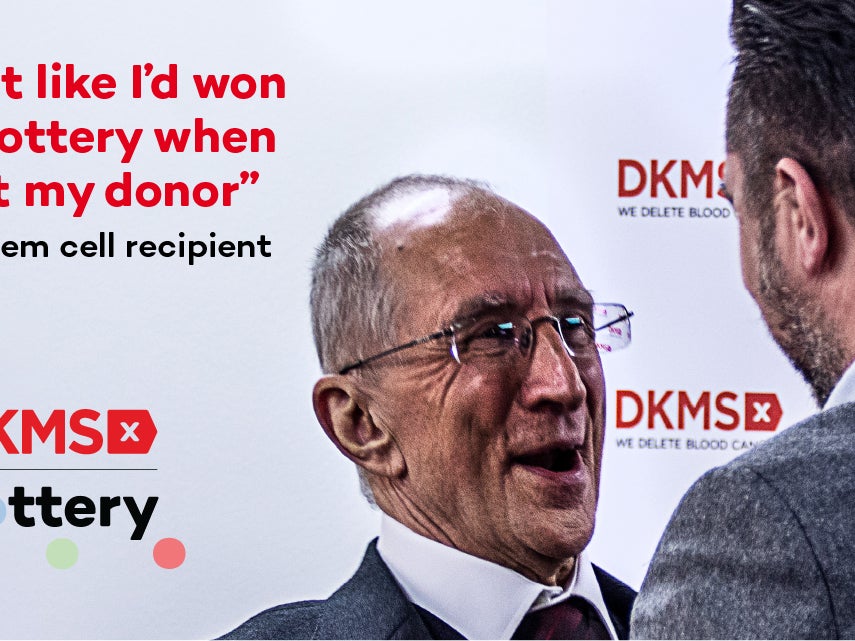 Ivor and his donor for the DKMS lottery Ivor and his donor for the DKMS lottery