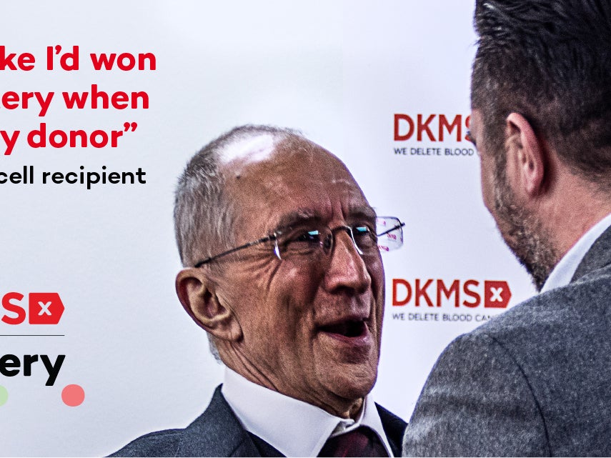 Ivor and his donor for the DKMS lottery Ivor and his donor for the DKMS lottery