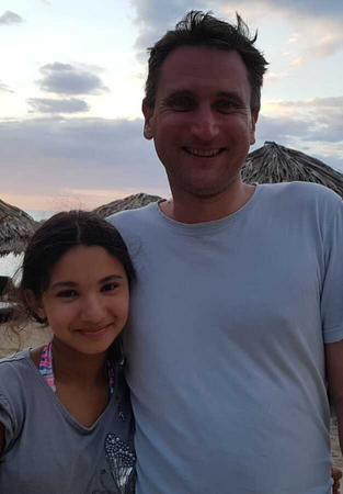 Arya on holiday in Turkey with dad Geraint Lloyd