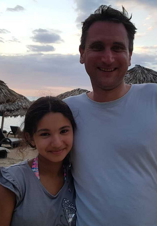 Arya on holiday in Turkey with dad Geraint Lloyd