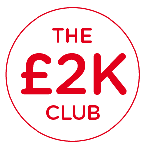 A red circle with "The £2K club" written inside A red circle with "The £2K club" written inside