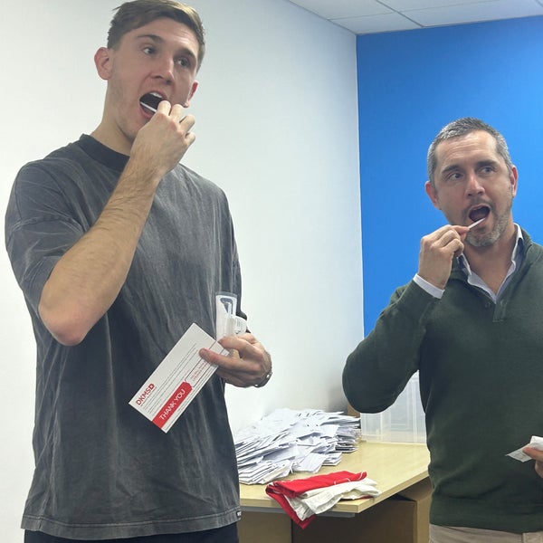 Jimmy Dunne and Peter McCleave swabbing  Jimmy Dunne and Peter McCleave swabbing