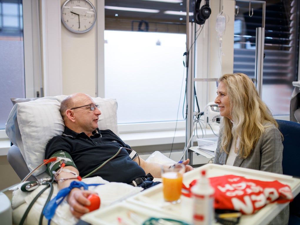 Donor Michael with Chief Executive Officer, Dr Elke Neujahr Donor Michael with Chief Executive Officer, Dr Elke Neujahr