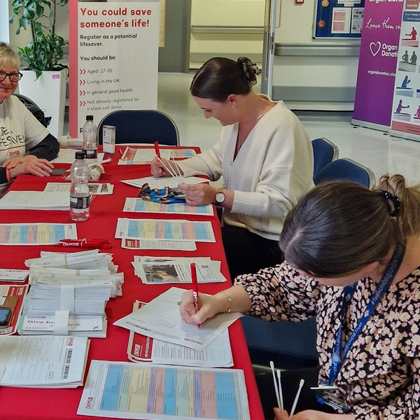 People registering at the UHDB stem cell drives People registering at the UHDB stem cell drives