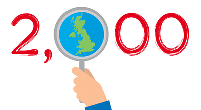 Graphic image highlighting search for 2,000 more donors in the UK