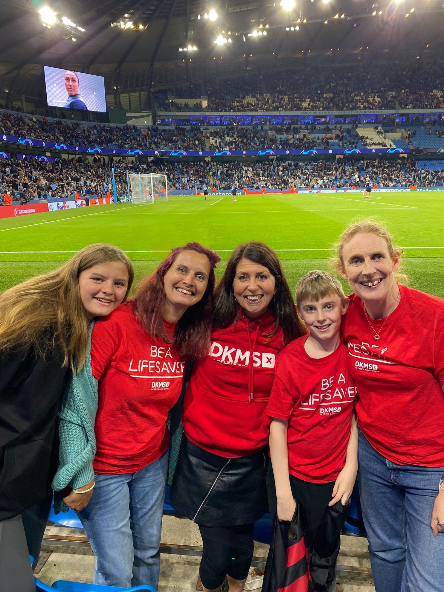 DKMS staff and volunteers at the Manchester City ground