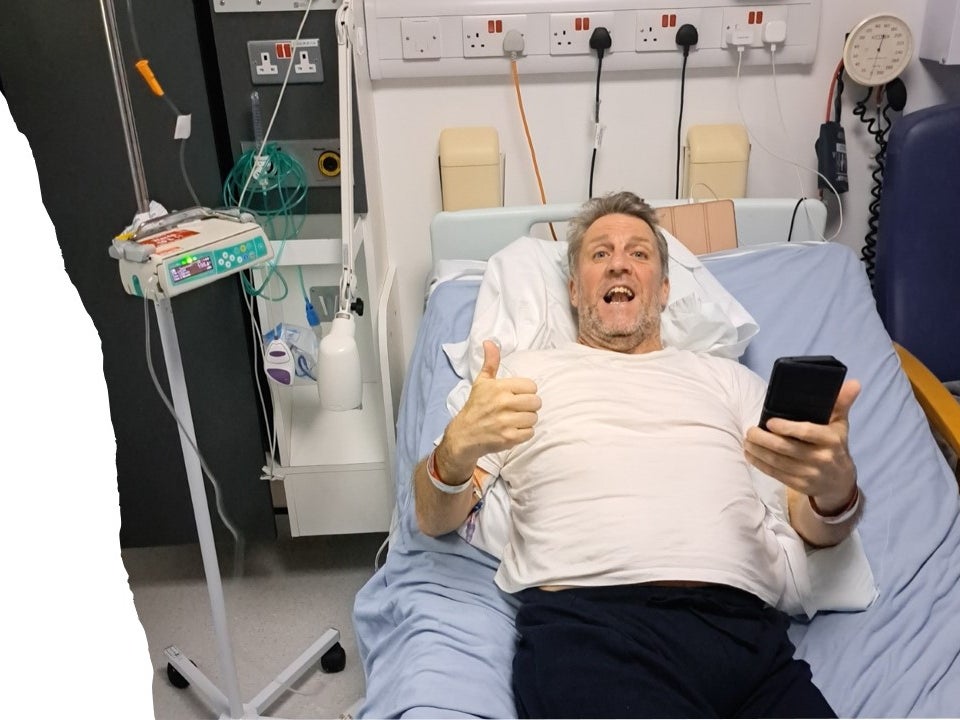 Man in hospital bed (Andy) Man in hospital bed (Andy)