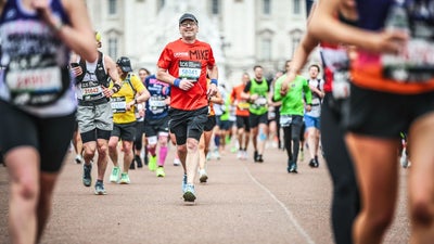 Mike running the London Marathon 2024 for DKMS
