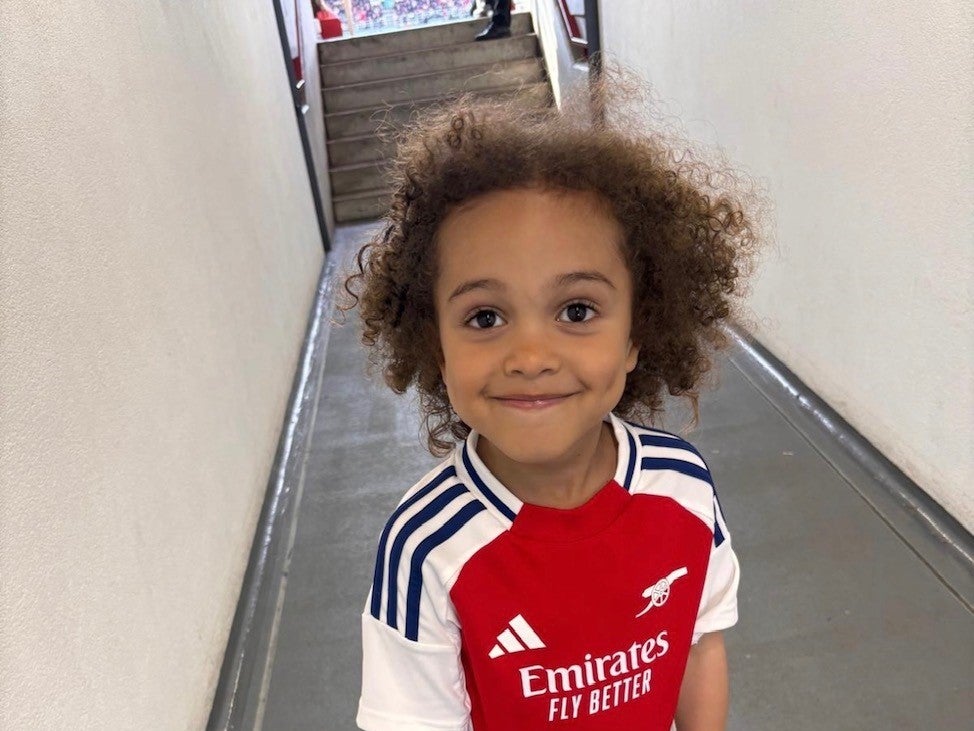little boy wearing Arsenal T-Shirt little boy wearing Arsenal T-Shirt