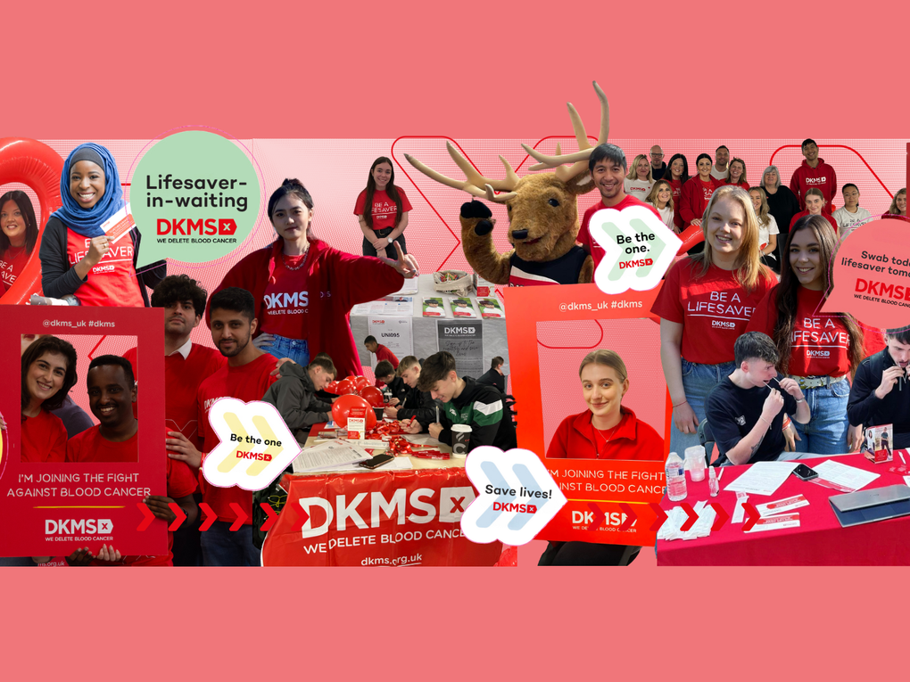 A collage of dkms volunteers  A collage of dkms volunteers