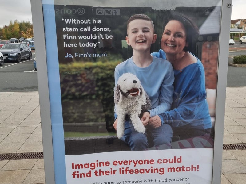 Finn campaign poster on a street advert in Nottingham