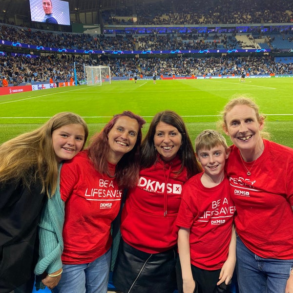 Louise and colleagues at Manchester City football stadium Louise and colleagues at Manchester City football stadium