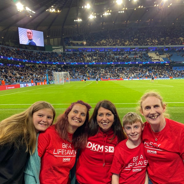 Louise and colleagues at Manchester City football stadium Louise and colleagues at Manchester City football stadium