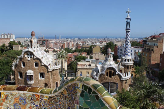 Photo showing a view over Barcelona