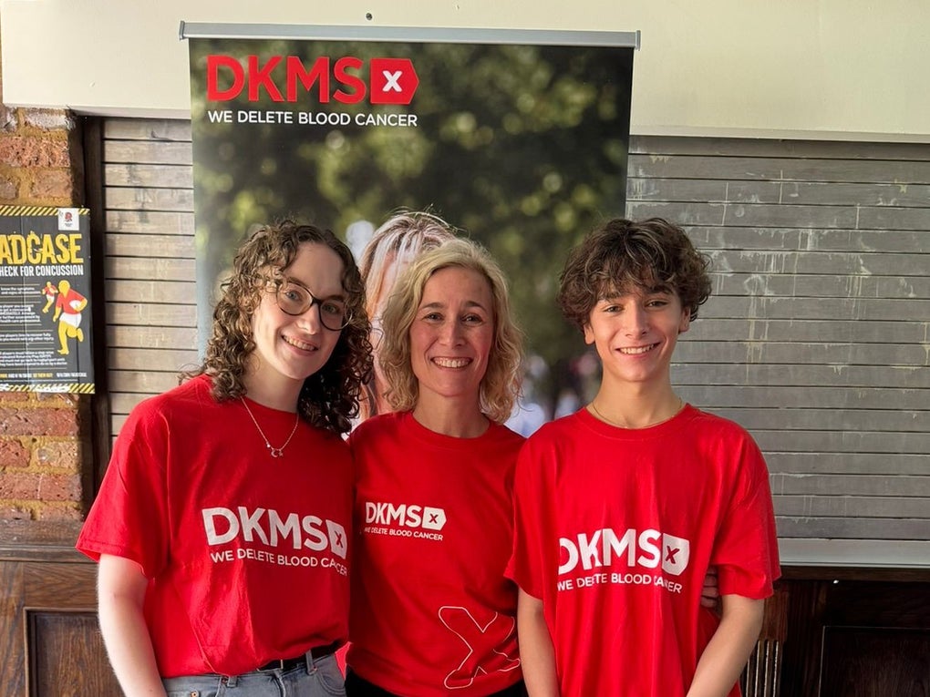 A patient's family at a DKMS event A patient's family at a DKMS event