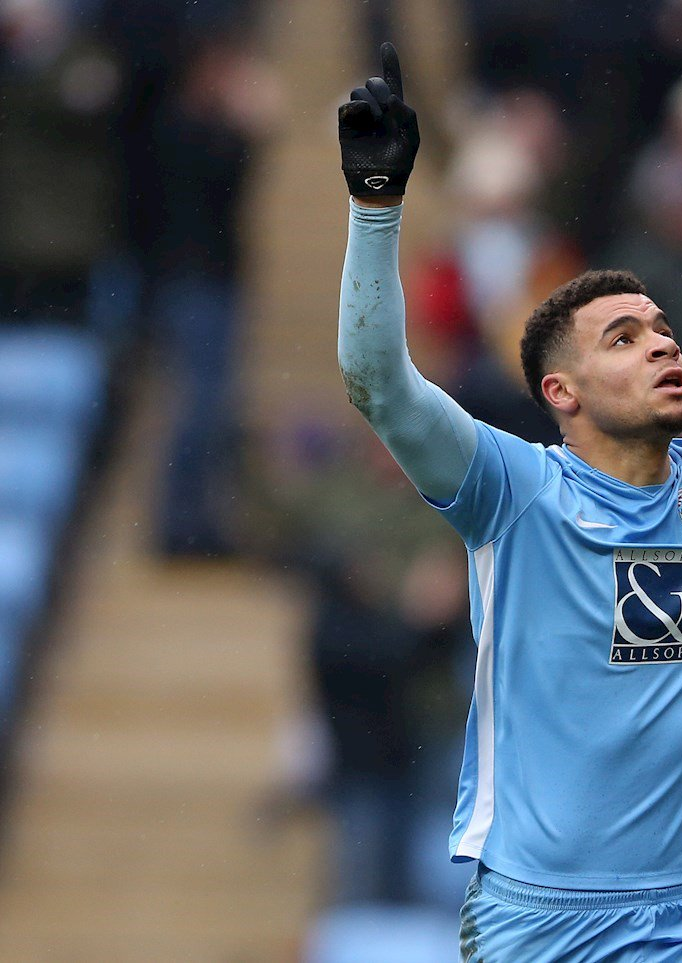 Max Biamou celebrated first league goal for Coventry City