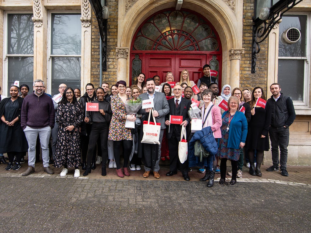 DKMS staff with Ivor Godfrey-Davis and Mark Jones and their guests, 16 February 2023 DKMS staff with Ivor Godfrey-Davis and Mark Jones and their guests, 16 February 2023