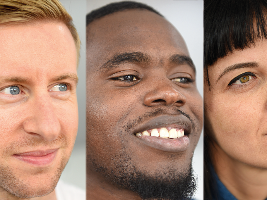 Image of three people smiling and looking to the right Image of three people smiling and looking to the right