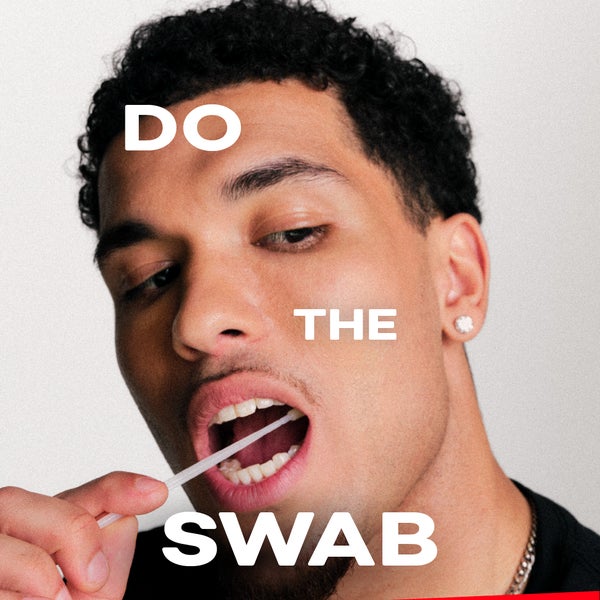 Model Kieron featuring on a poster for the DKMS "Do The Swab" campaign Model Kieron featuring on a poster for the DKMS "Do The Swab" campaign