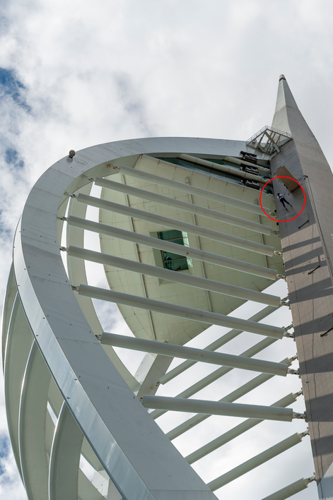 DKMS fundraiser Sally Hurman abseils down Spinnaker Tower