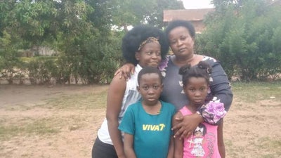 Jasper Makungu with his family in Zambia