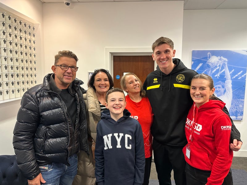 Paul, Jo and Finn  Hill with Jimmy Dunne, QPR and DKMS staff