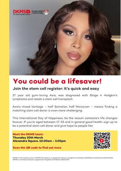 Graphic for the international day of happiness featuring a patient story Graphic for the international day of happiness featuring a patient story