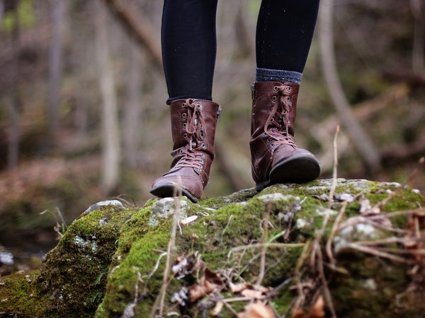 Image of female in hiking boots