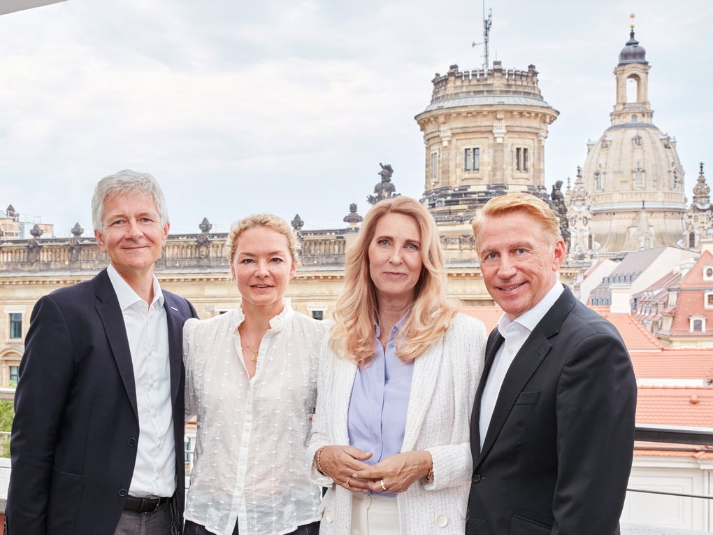 Pictured (left to right) are the Global Executive Team of the DKMS Group: Prof. Dr. Johannes Schetelig, Chief Scientific Officer; Katharina Harf, Chief Strategy Officer; Dr Elke Neujahr, Chief Executive Officer; and Bernd Weinel, Chief Financial Officer.
Pictured (left to right) are the Global Executive Team of the DKMS Group: Prof. Dr. Johannes Schetelig, Chief Scientific Officer; Katharina Harf, Chief Strategy Officer; Dr Elke Neujahr, Chief Executive Officer; and Bernd Weinel, Chief Financial Officer.