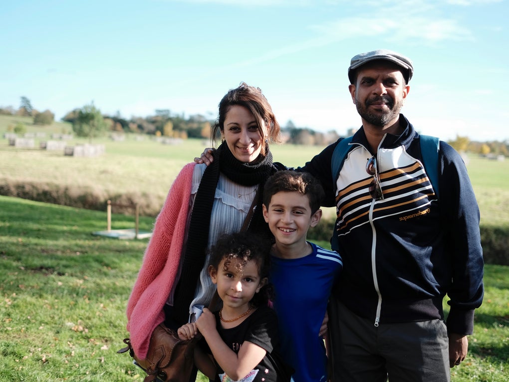 Hedley and his family smiling into the camera Hedley and his family smiling into the camera