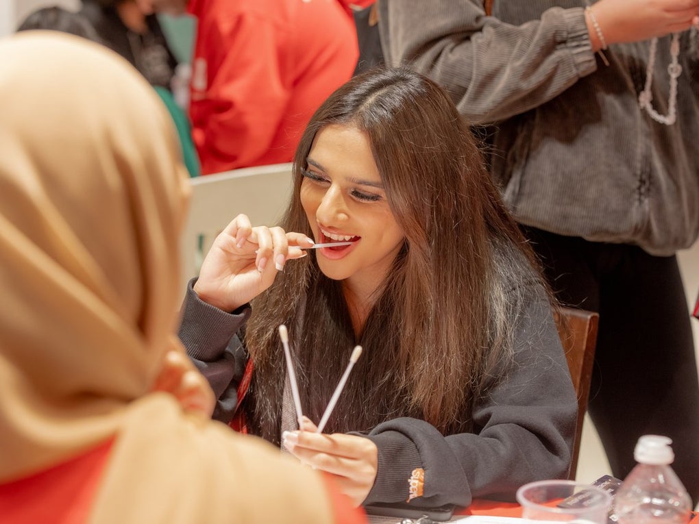 Young girl swabbing Young girl swabbing