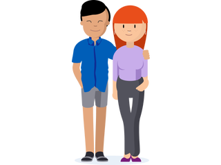 Graphic showing man and woman