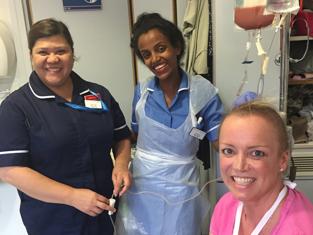Lisa Thurlow on transplant day